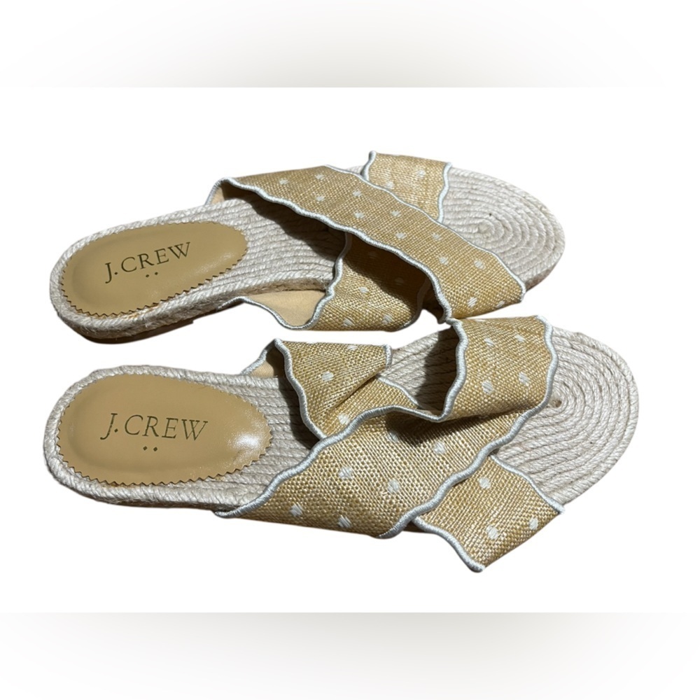 J.Crew Scalloped polka-dot slide sandals Size 7 - Picture 3 of 5